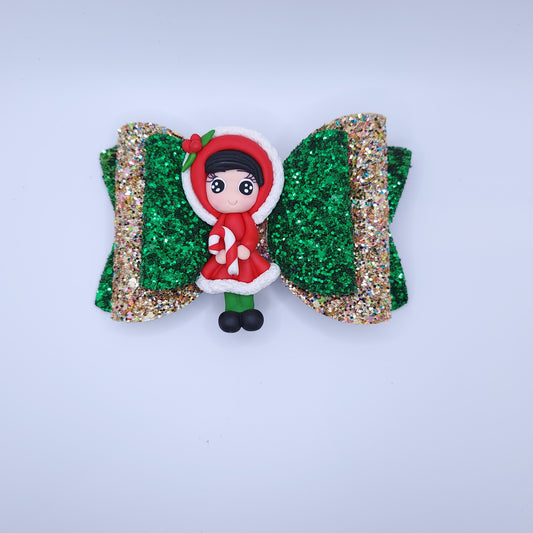 Christmas Bow with Character 5"