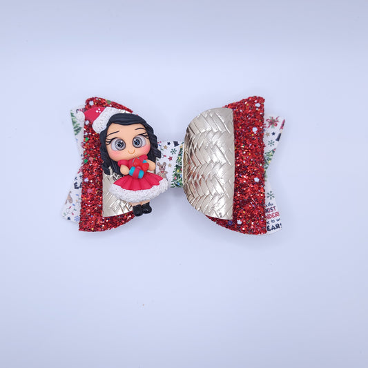 Christmas Bow with Character 5"